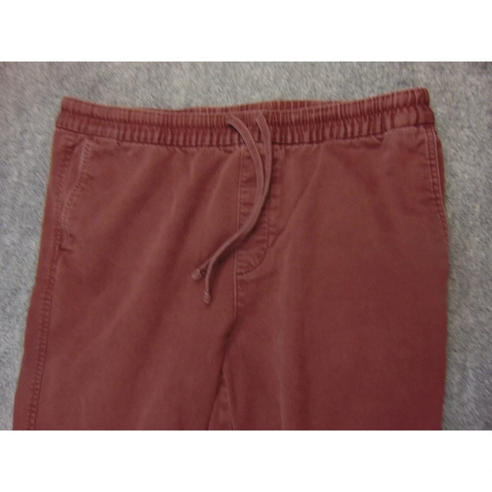 Banana Republic Travel Jogger Men Large Red Solid Elastic Waist Drawstring Pants